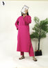 NZSC-1509 Stiched 2 Piece Barbie Pink Co Ord Set Cotton